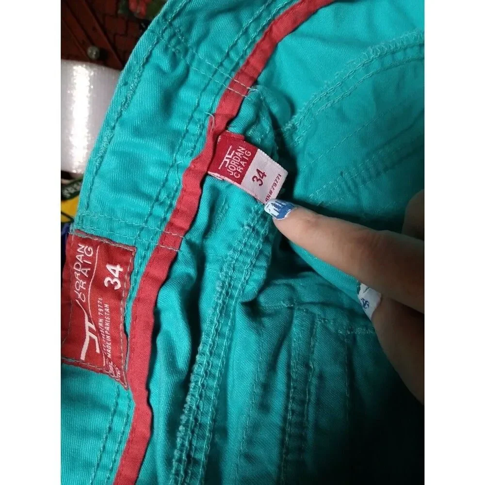 Jordan Craig Blue Belted Cargo Shorts Size 34